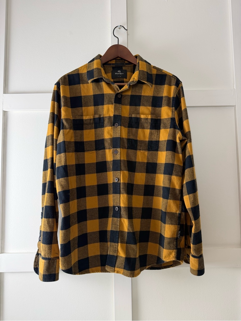 Yellow and Black Buffalo Plaid Flannel Shirt